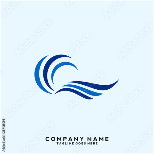Wallpaper Mural Water wave Logo Template Torontodigital.ca