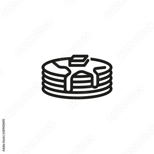 Pancakes with butter and syrup line icon. Pastry, breakfast, Pancake week. Desserts concept. Vector illustration can be used for topics like bakery, restaurant, catering