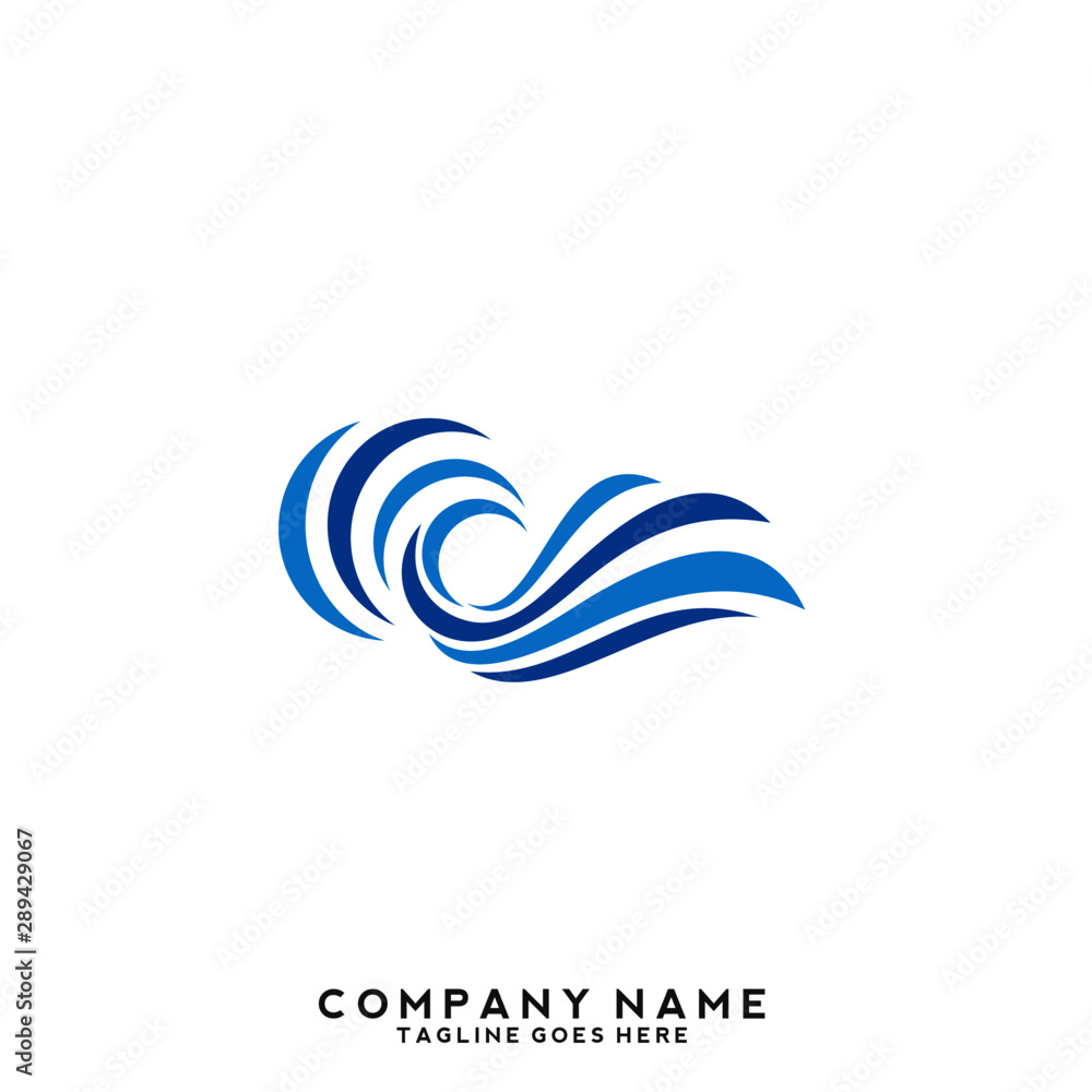 Obraz premium Water wave Logo Template