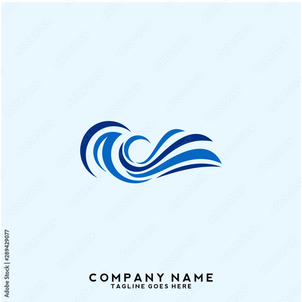 Fototapeta premium Water wave Logo Template