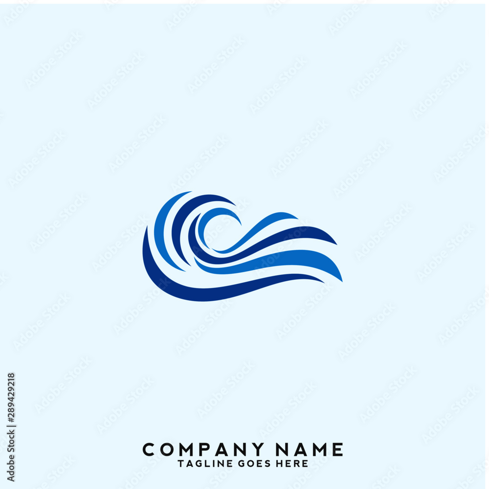 Obraz premium Water wave Logo Template