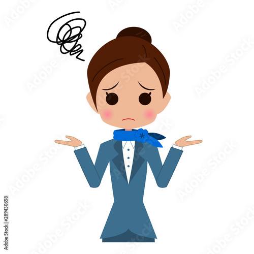 困る客室乗務員