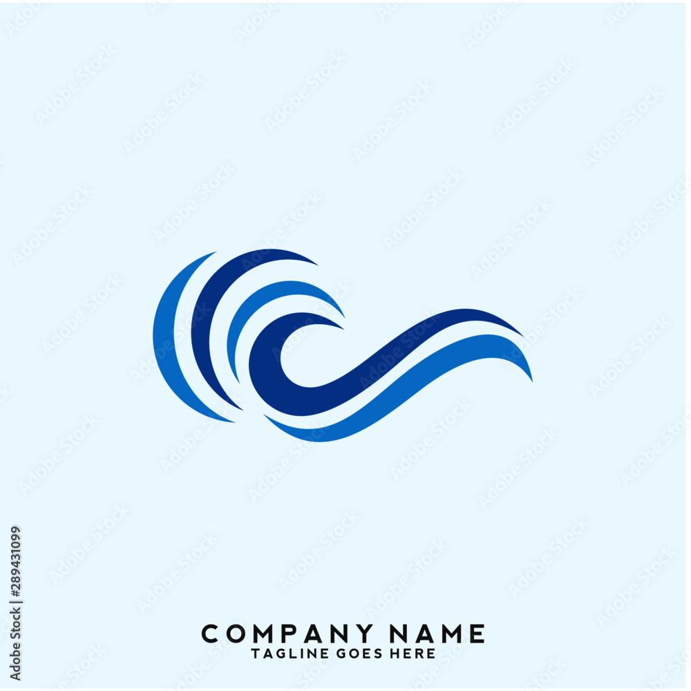Fototapeta premium Water wave Logo Template
