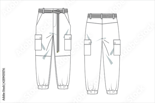 drawn fashion Decorative trousers, clothing,  Vector illustration in old ink style for girl kids