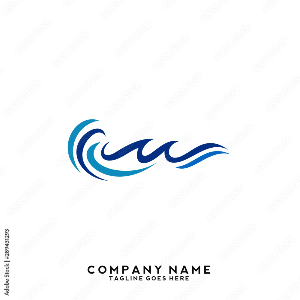 Fototapeta premium Water wave Logo Template