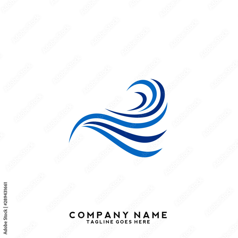 Obraz premium Water wave Logo Template