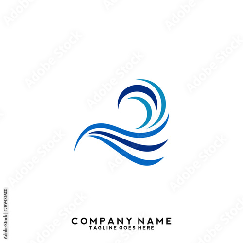 Wallpaper Mural Water wave Logo Template Torontodigital.ca