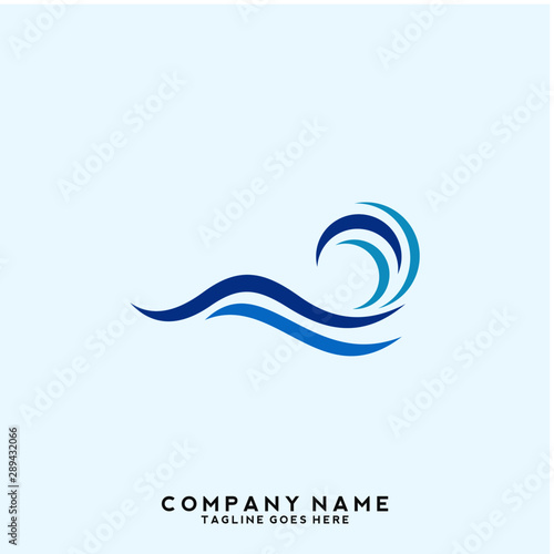 Wallpaper Mural Water wave Logo Template Torontodigital.ca