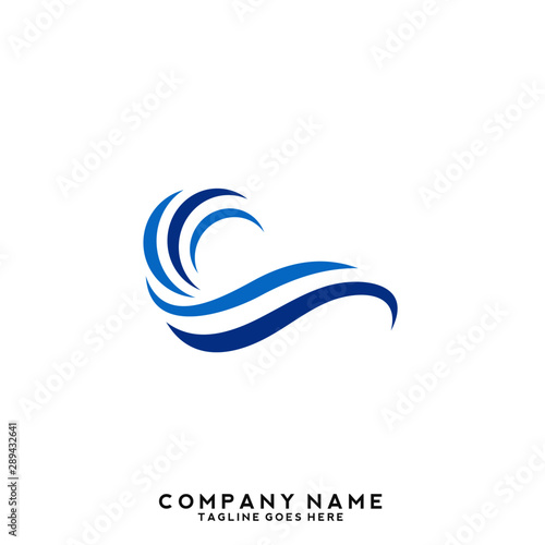 Wallpaper Mural Water wave Logo Template Torontodigital.ca