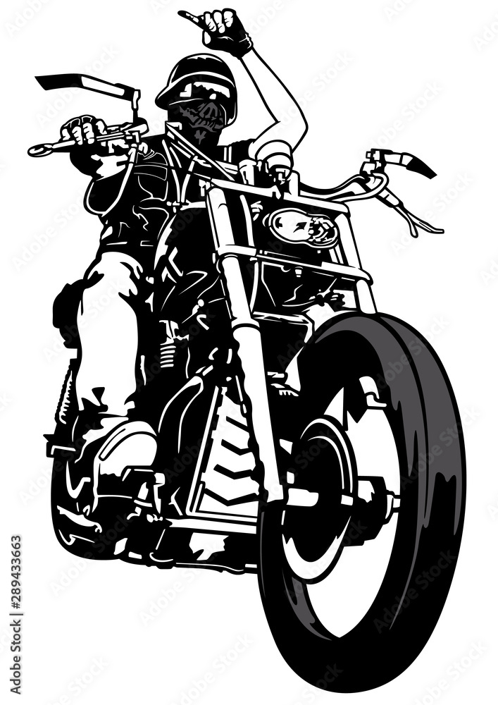 Biker Na Cena Clássica Da Motocicleta Desenho De Ilustração Vetorial De  Personagem Royalty Free SVG, Cliparts, Vetores, e Ilustrações Stock. Image  98802535