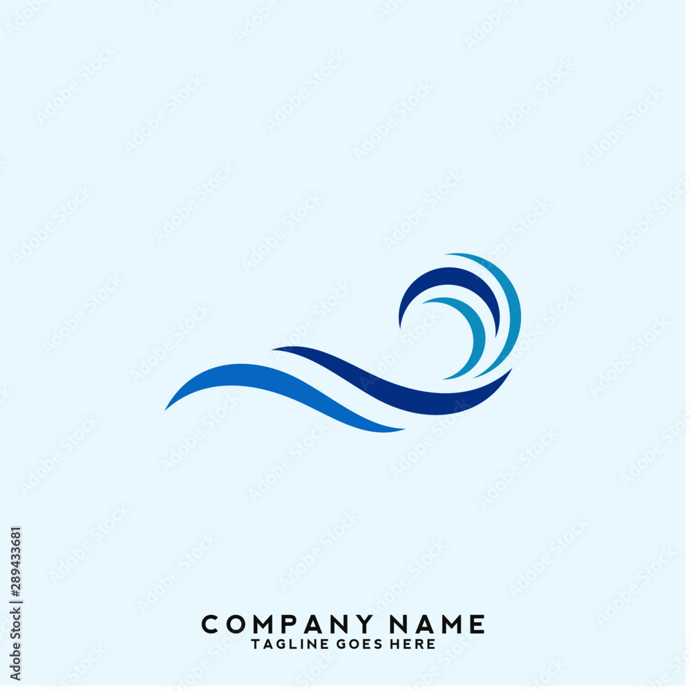Fototapeta premium Water wave Logo Template