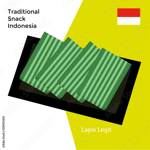 Indonesia tradional cakes vector. kue pukis, kue lumpur, cenil, martabak, sweet martabak, onde - onde, kue lupis, kue lapis, ;apis legit, pukis and nogosari, vector photo