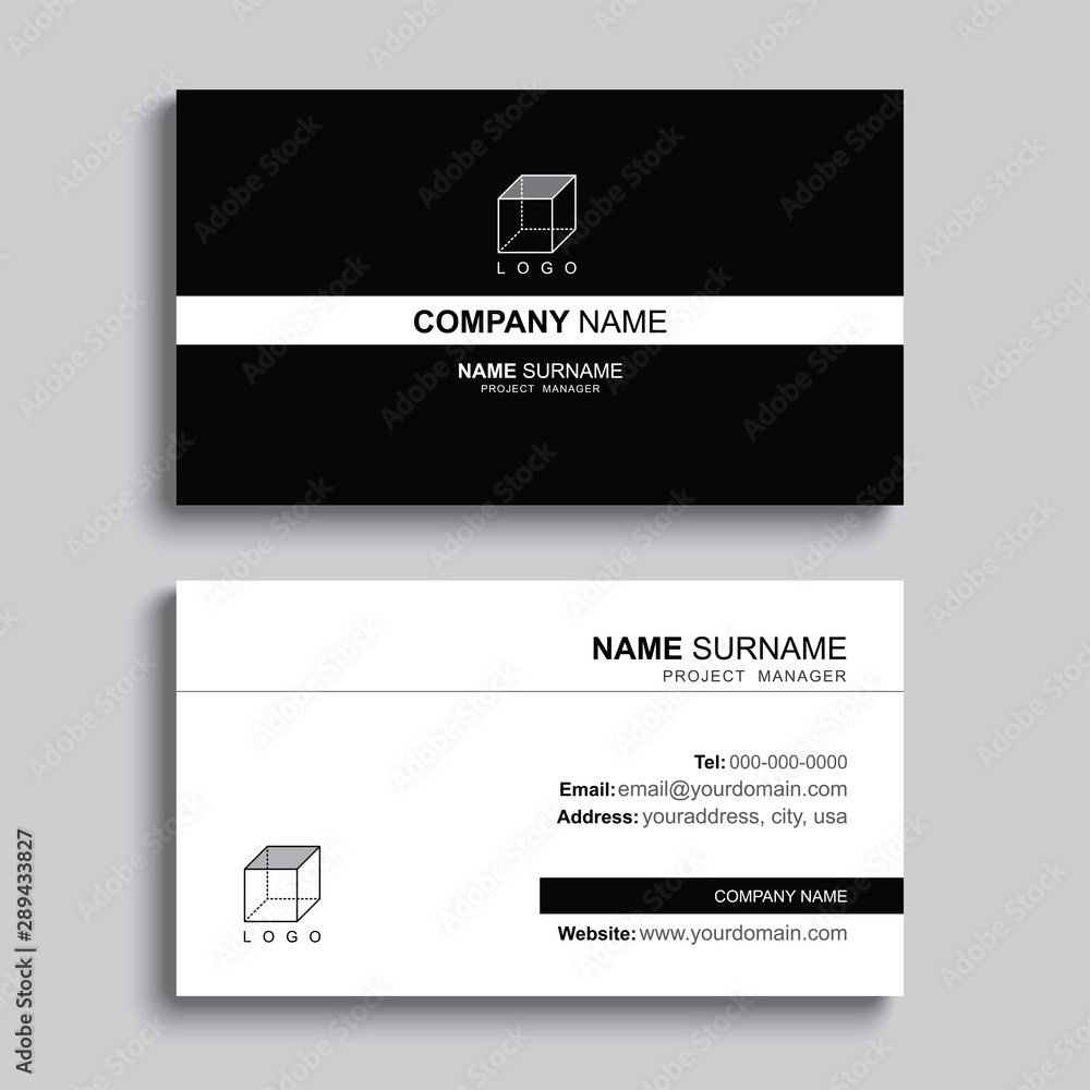 Minimal business card print template design. Black color and simple clean layout. Minimal business card print template design. Black color and simple clean layout.