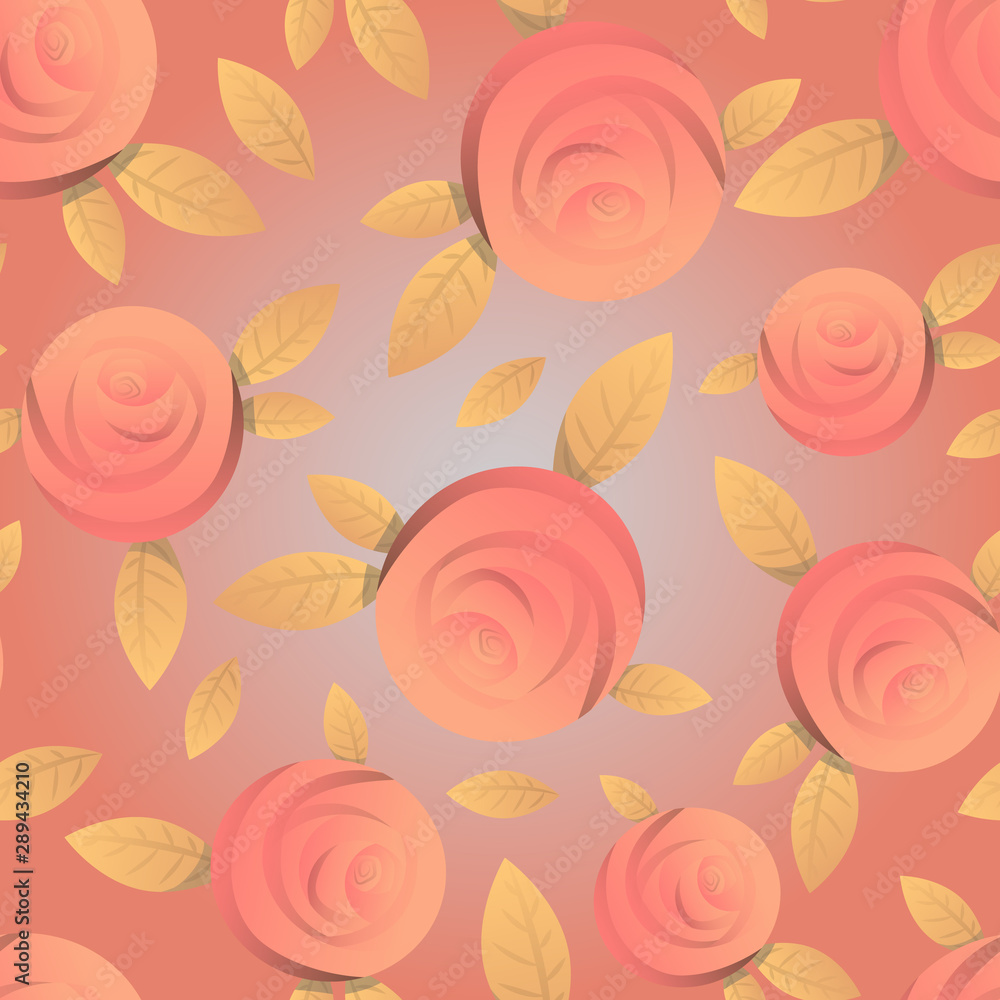 seamless pattern in delicate colors using an element in the form of a stylized rose seamless pattern in delicate colors using an element in the form of a stylized rose