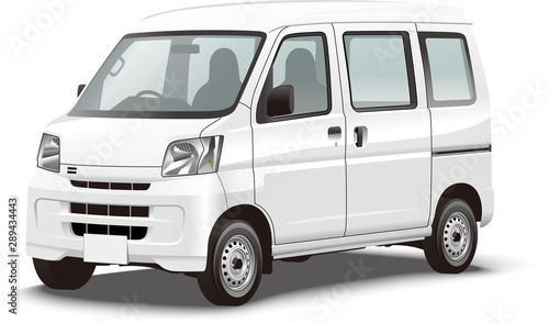 Commercial vehicle illustration Light one box business car coloring base 商用車イラスト 軽ワンボックス営業車 カラーリングベース 