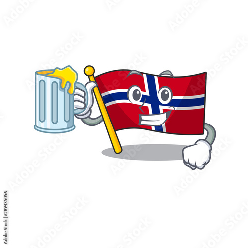 With juice norway flag is flown on character pole