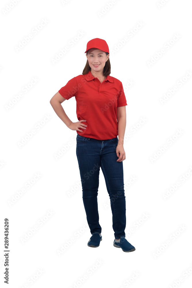 Portrait Of happy Female staff in uniforms isolated on white Portrait Of happy Female staff in uniforms isolated on white