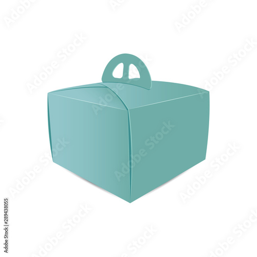 Cardboard box mock up, package for cake design.