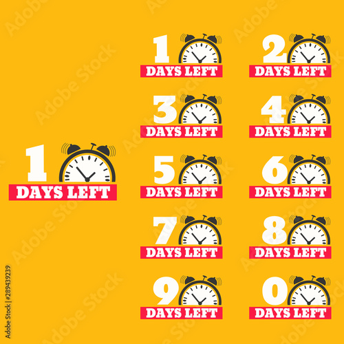 Days left to do clock  banners collection set eps 10