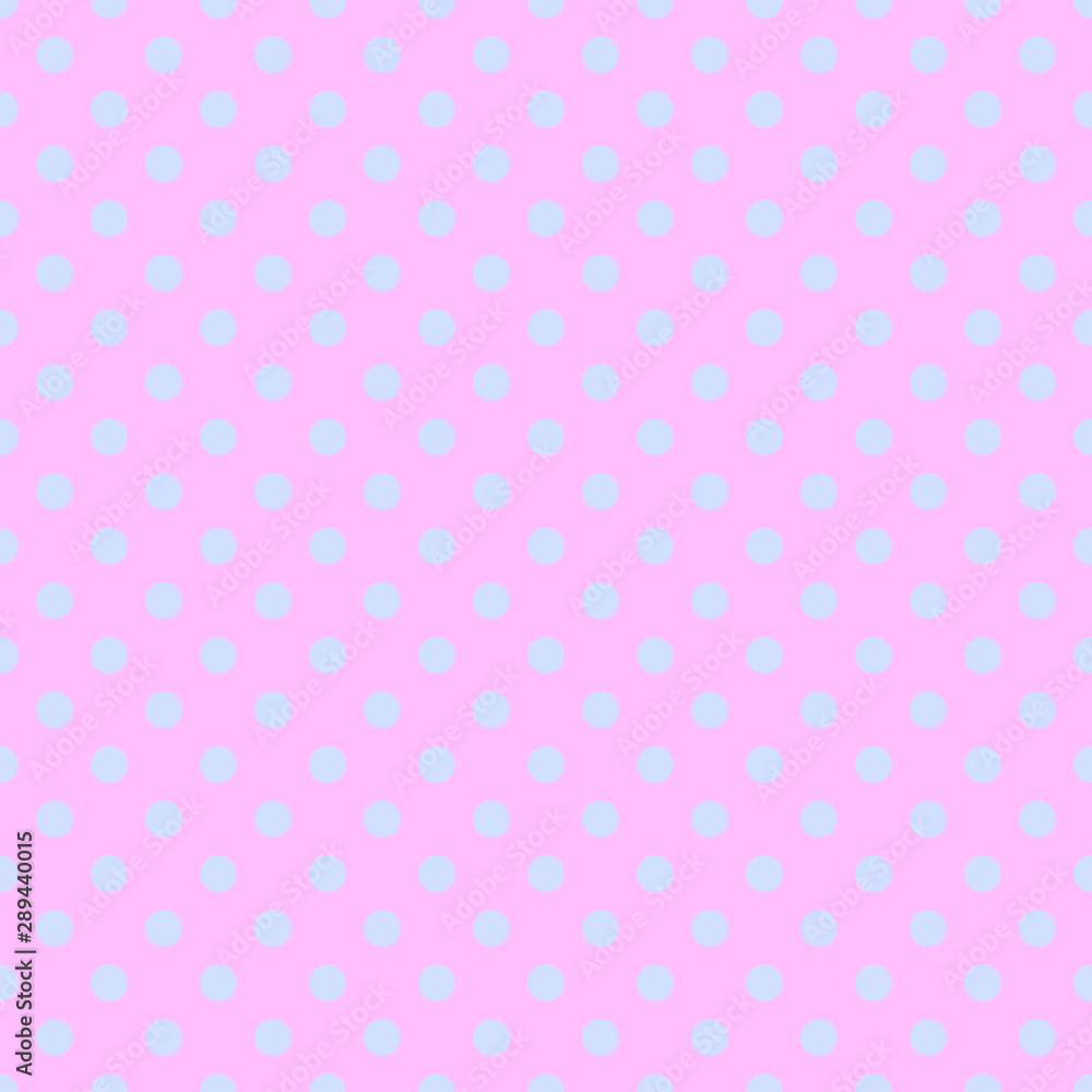 seamless polka dots pattern. blue polka dots on pink background