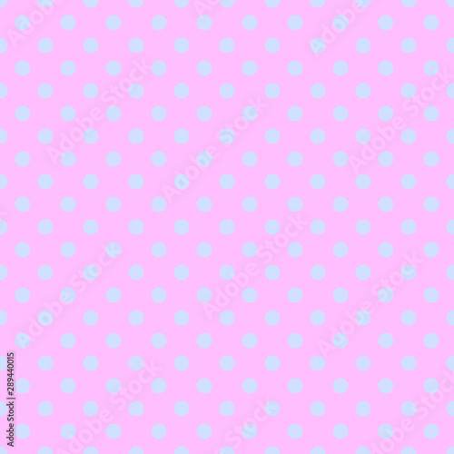 seamless polka dots pattern. blue polka dots on pink background