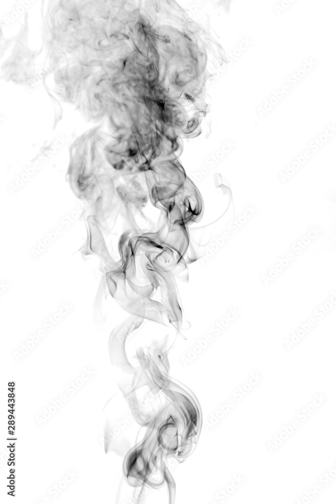 Fototapeta premium Black smoke on white background
