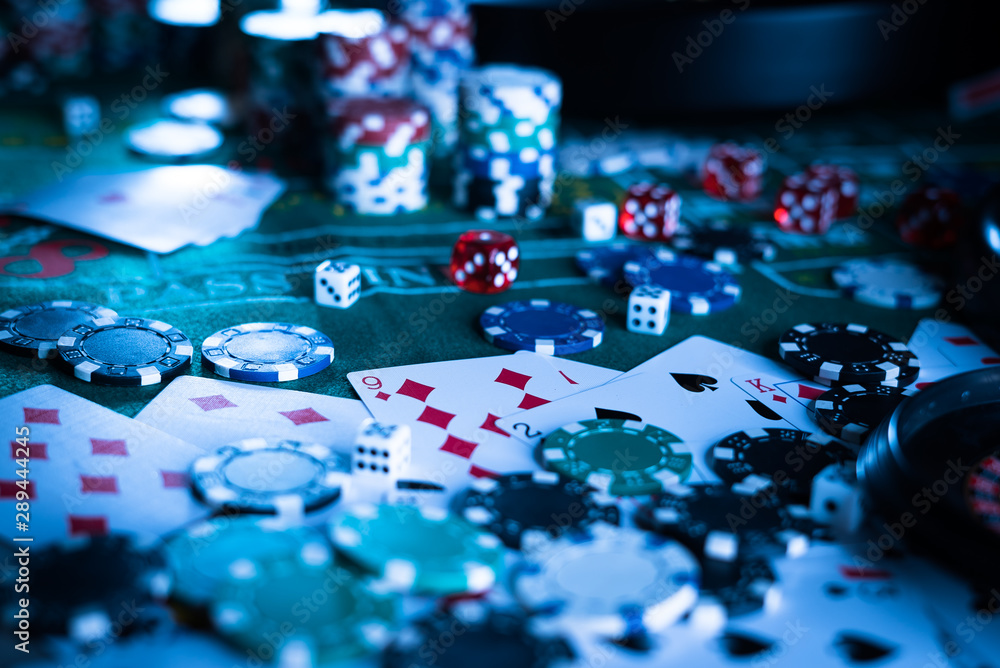 Poker Chips with roulette, gambling games concept. Poker Chips with roulette, gambling games concept.