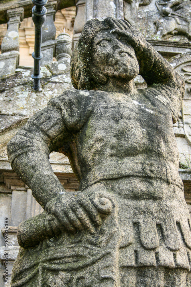 Stone statues of the cathedral of Santiago de Compostela 