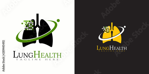 lung care logo design, healthcare and medical icon -vector