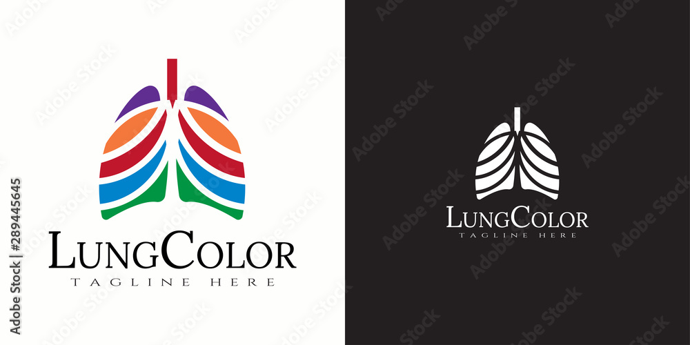 lung logo with colorful design, healthcare and medical icon -vector lung logo with colorful design, healthcare and medical icon -vector
