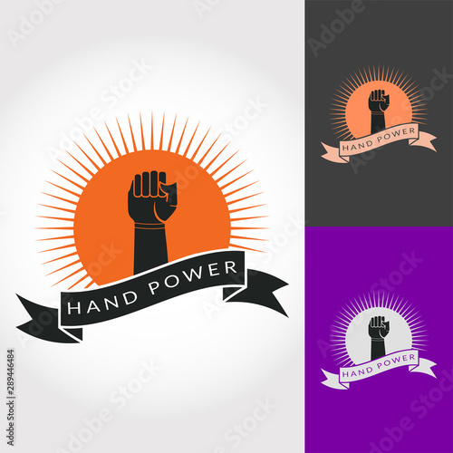 hand power logo design, fist-vector