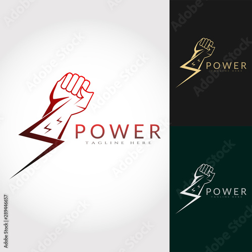 hand power logo design, fist-vector