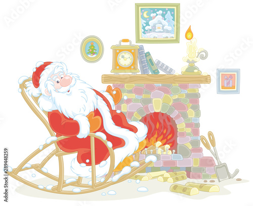 Santa Claus sitting in his ...