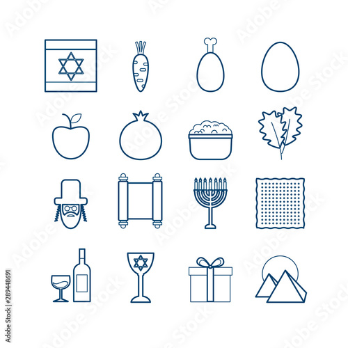 Vector line passover icons set for web design