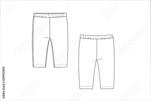 drawn fashion Decorative trousers, clothing,  Vector illustration in old ink style for girl kids