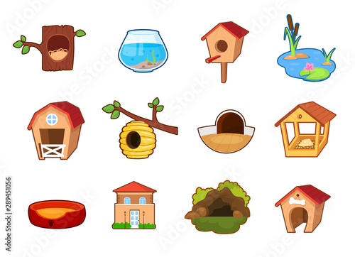 Set of different houses