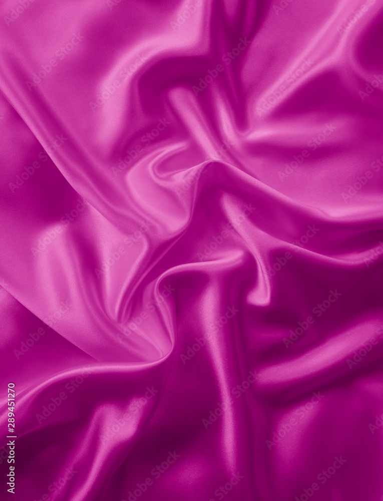 Obraz premium Beautiful smooth elegant wavy hot pink satin silk luxury cloth fabric texture, abstract background design. 