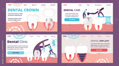 Horizontal Banners Set of Teeth Problems Dentistry