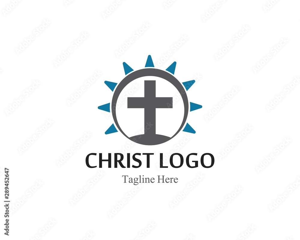 Christ logo or icon template simple creative design