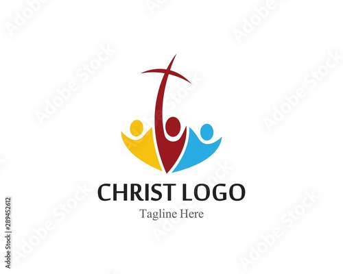 Christ logo or icon template simple creative design