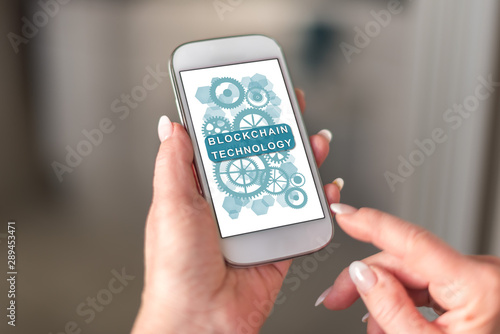 Wallpaper Mural Blockchain technology concept on a smartphone Torontodigital.ca