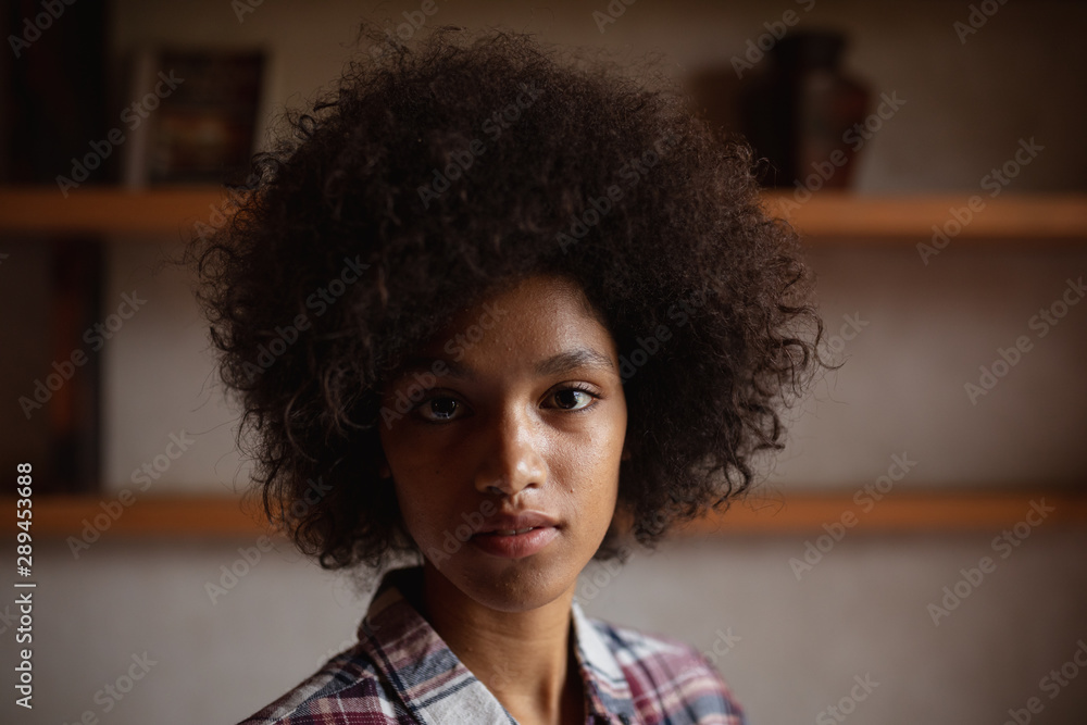 Portrait of a young woman at home Portrait of a young woman at home