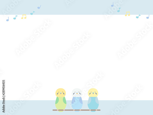 セキセインコ　ベイビー音符フレーム