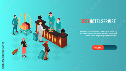 Hotel Service Isometric Banner