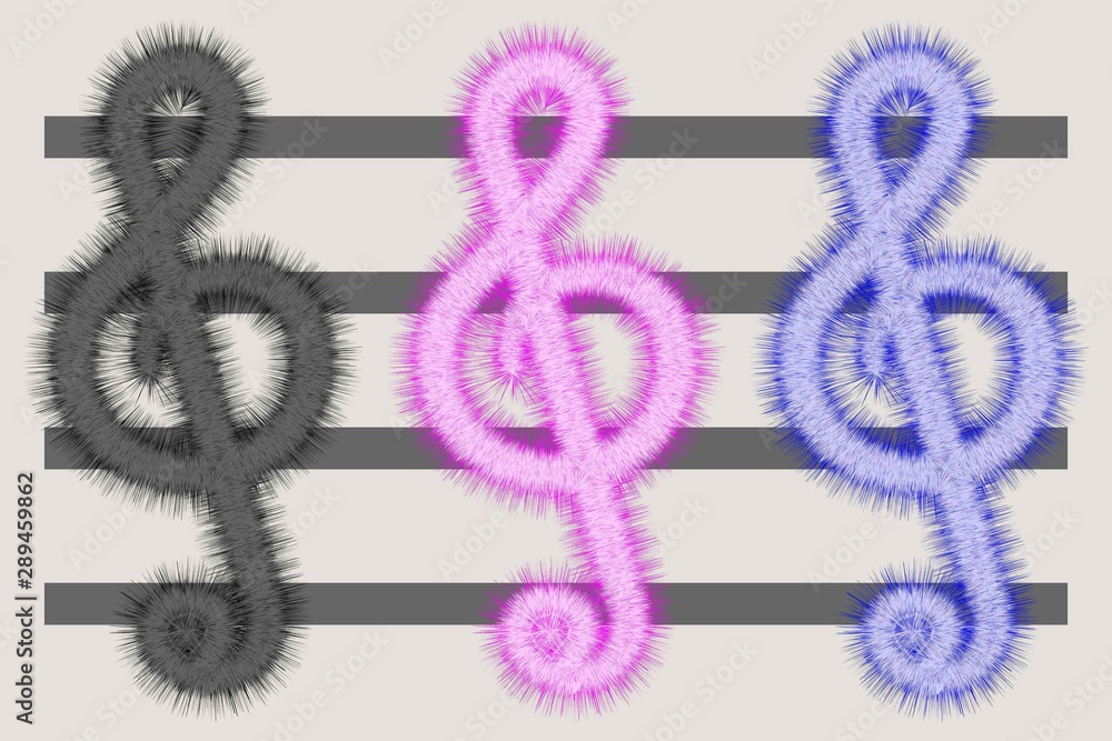 Fluffy soft multicolored treble clef Fluffy soft multicolored treble clef