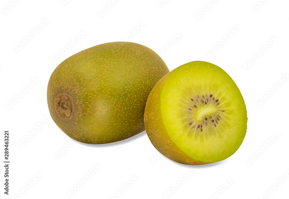 Closeup of Whole kiwi fruit with sliced segments isolated on white background with clipping path. Closeup of Whole kiwi fruit with sliced segments isolated on white background with clipping path.