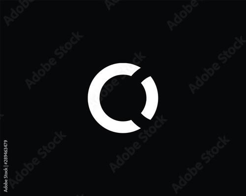 Creative and Minimalist Letter CO OC Logo Design Icon , Editable in Vector Format in Black and White Color