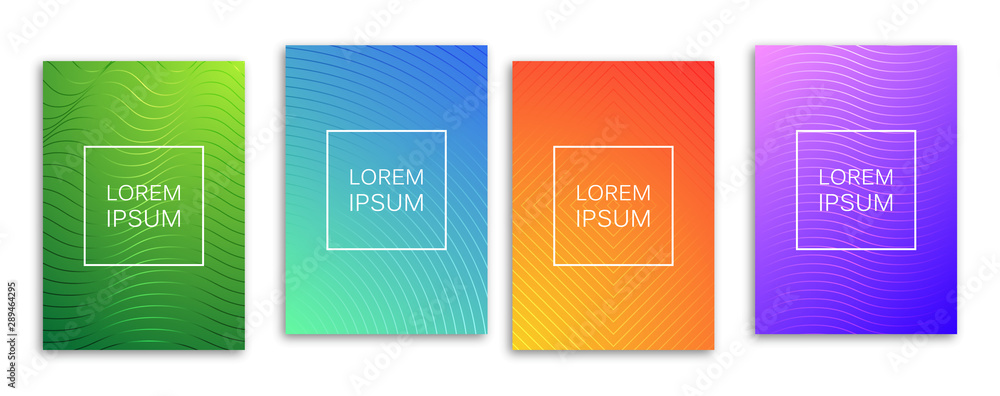Minimal covers design. Colorful halftone gradients. Future geometric patterns. Eps10 vector.