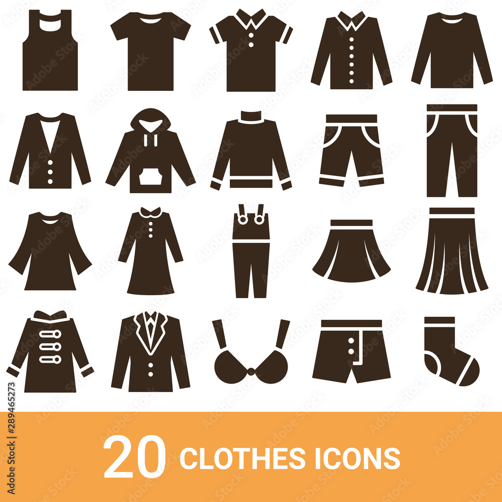 商品アイコン ファッション シルエット セット Stock Vector Adobe Stock