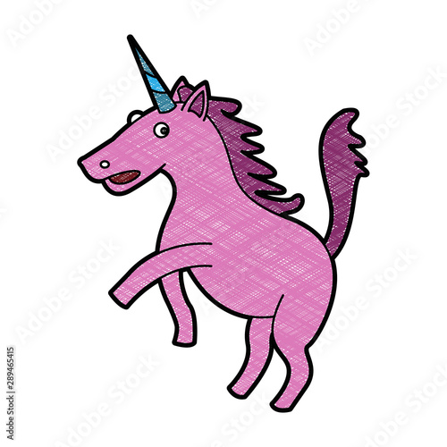 unicorn design vector with texture colors